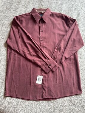 Kenneth Cole Reaction Suede Button Down Shirt Mens 16.5 32/33 NWT